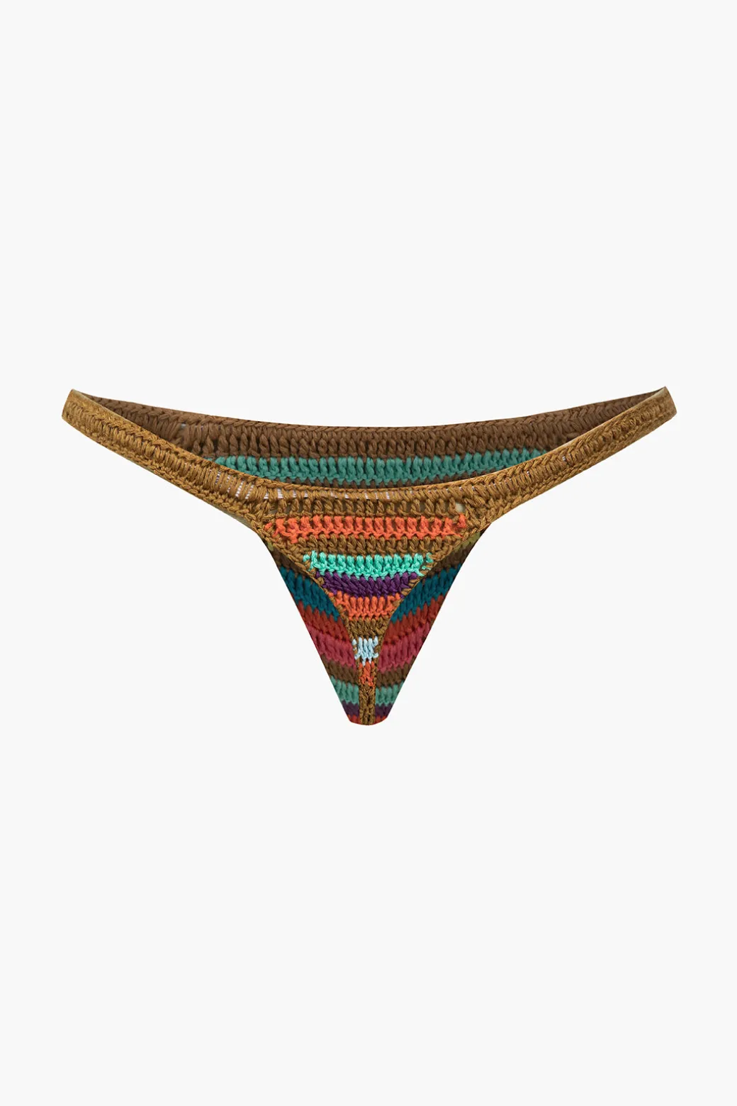 Rainbow Stripe Crochet Bikini Set