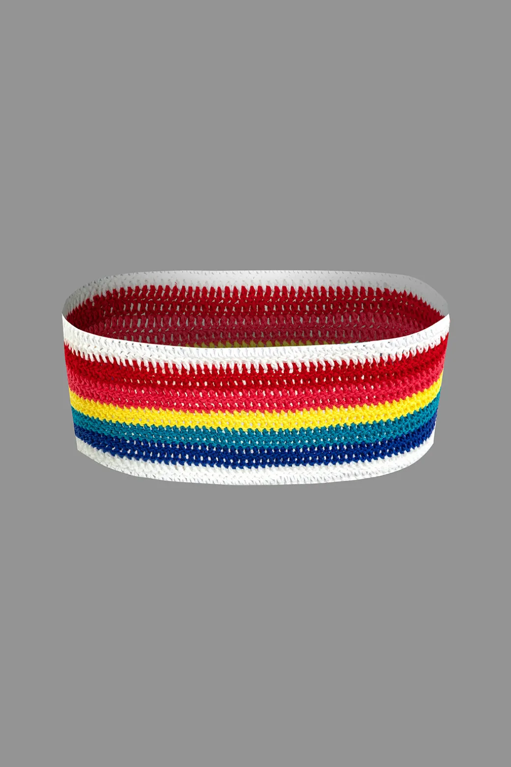 Rainbow Stripe Crochet Bikini Set