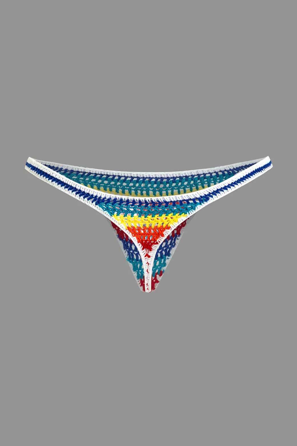 Rainbow Stripe Crochet Bikini Set
