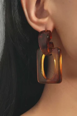 Retro Amber Earrings