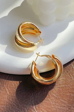 Retro Double-Layer Metal Earrings
