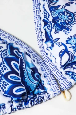 Retro Print Halter Bikini Set