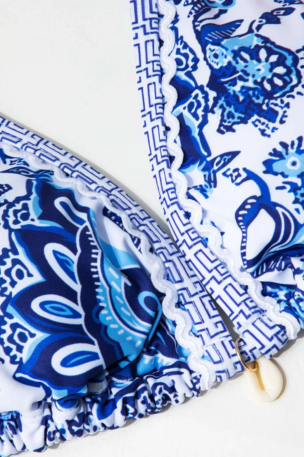 Retro Print Halter Bikini Set