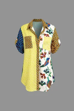 Retro Print Shirt and Pants Set