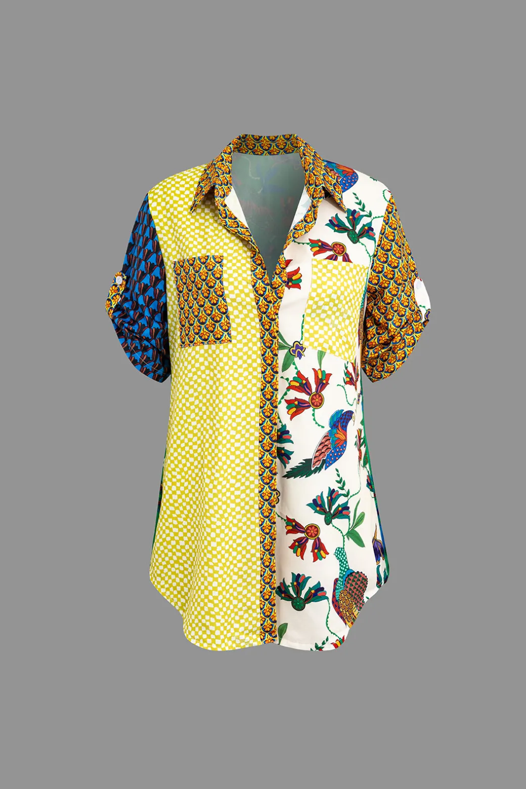 Retro Print Shirt and Pants Set