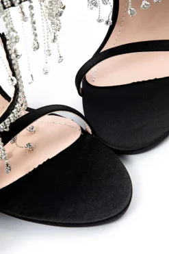 Rhinestone Chain Round Toe Heels