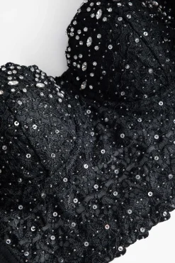 Rhinestone Lace Bustier Cami Top