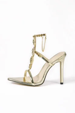 Rhinestone Pointed Toe High Heels
