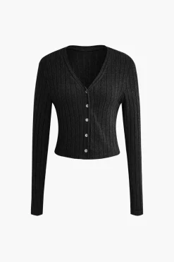 Ribbed Cardigan And Halter Dress Set