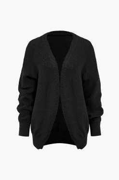 Ribbed Knit Dress And Cardigan Set