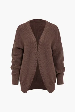 Ribbed Knit Dress And Cardigan Set