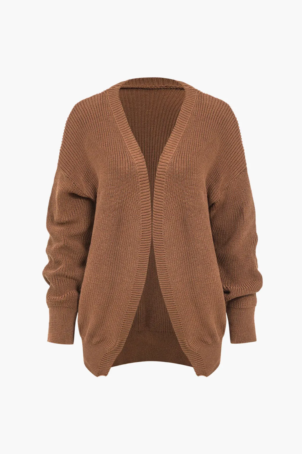 Ribbed Knit Dress And Cardigan Set