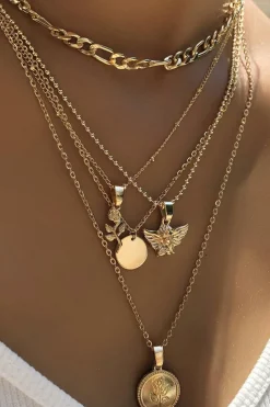 Rose & Angel Layered Necklace