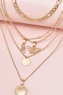 Rose & Angel Layered Necklace