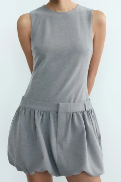 Round Neck Patchwork Sleeveless Mini Dress