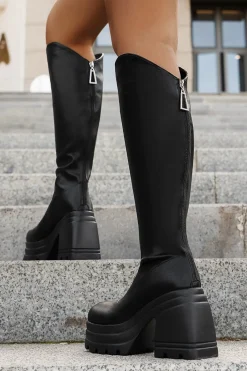 Round Toe Knee High Boots