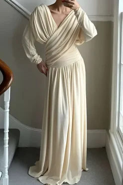 Ruched Backless Maxi Dress