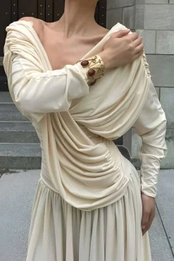 Ruched Backless Maxi Dress