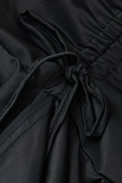 Ruched Drawstring Asymmetric Mini Skirt