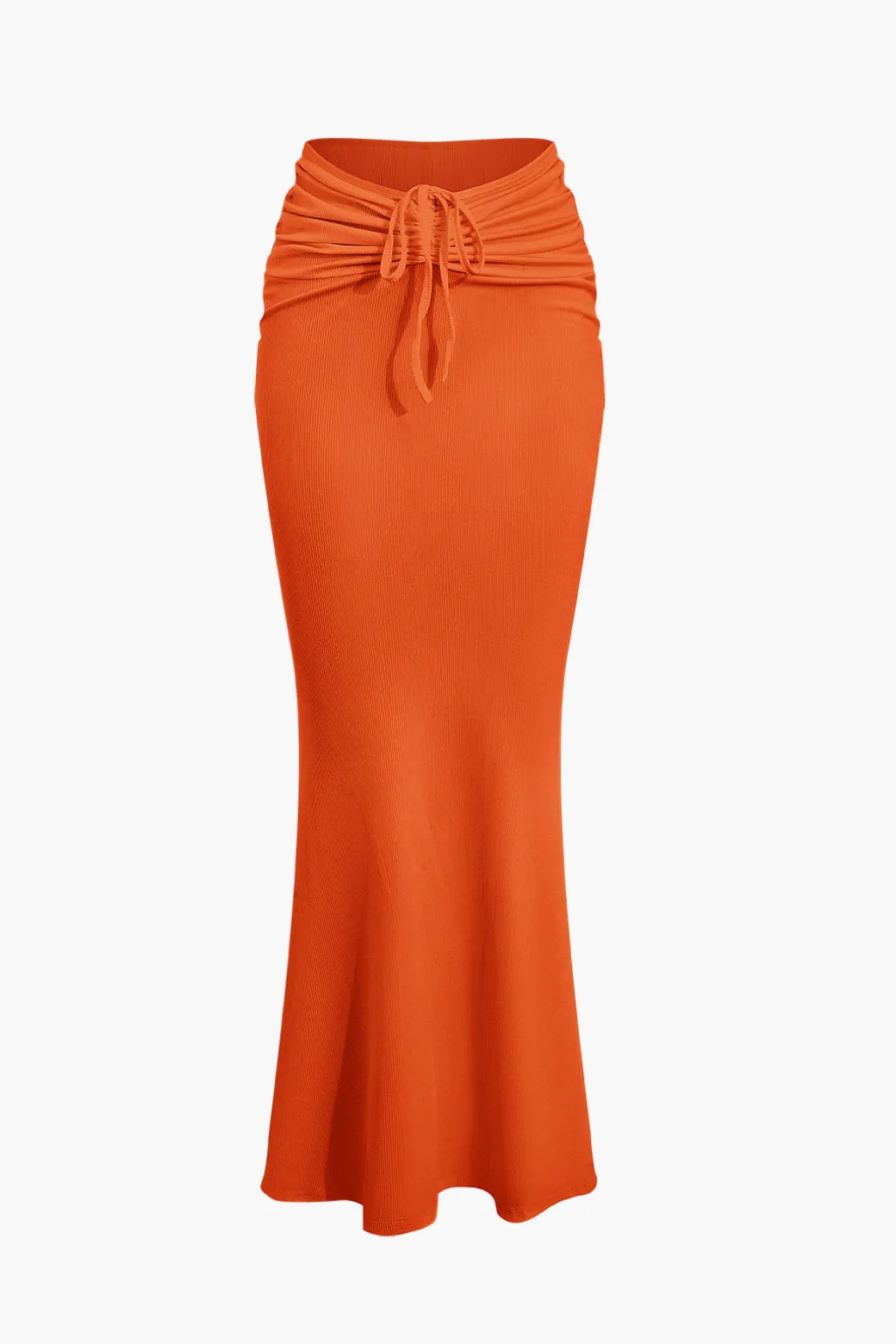 Ruched Drawstring Tank Top And Mermaid Maxi Skirt Set