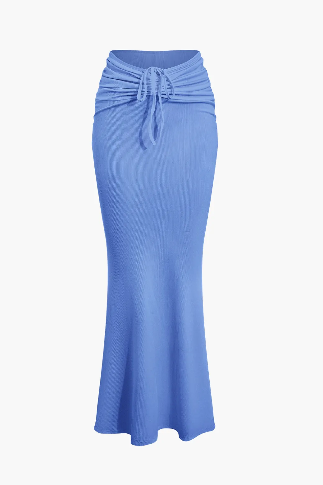 Ruched Drawstring Tank Top And Mermaid Maxi Skirt Set