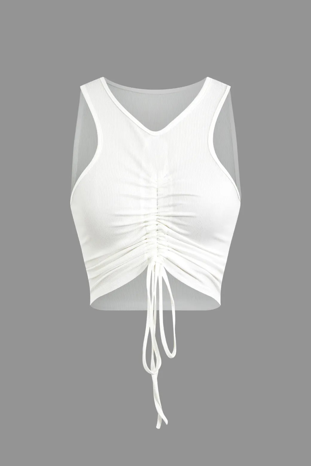 Ruched Drawstring Tank Top And Mermaid Maxi Skirt Set