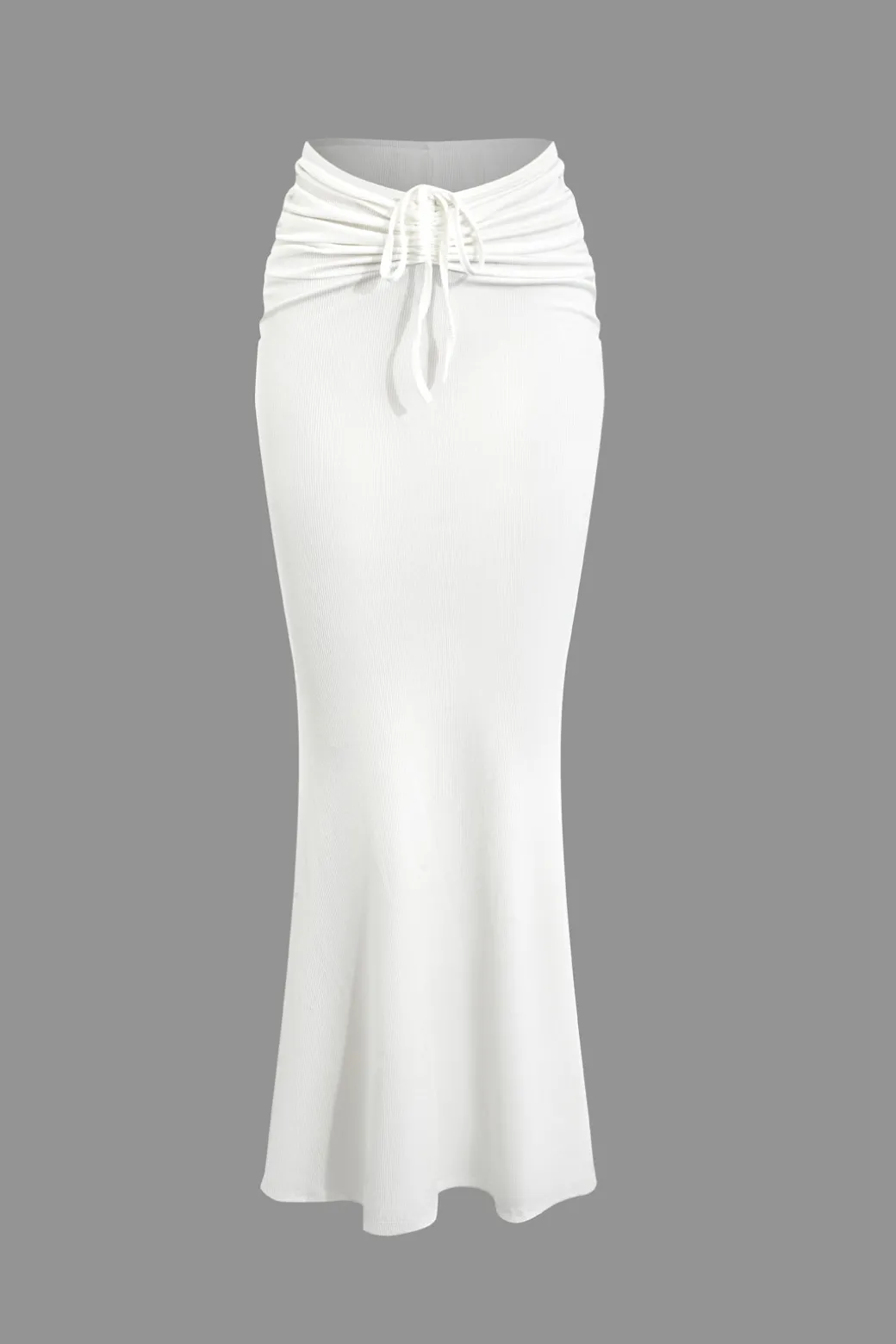 Ruched Drawstring Tank Top And Mermaid Maxi Skirt Set