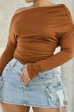 Ruched Long-Sleeve Top
