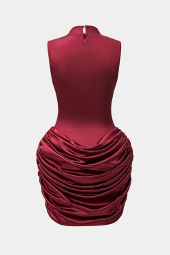 Ruched Sleeveless Mini Dress