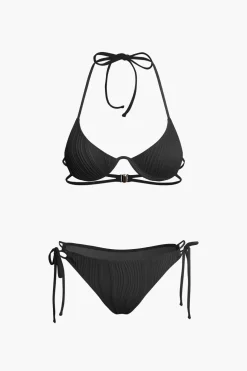 Ruched Tie Halter Bikini Set