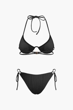 Ruched Tie Halter Bikini Set