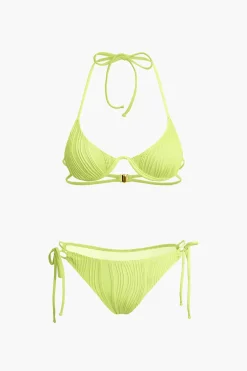 Ruched Tie Halter Bikini Set