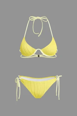 Ruched Tie Halter Bikini Set