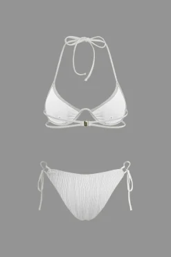 Ruched Tie Halter Bikini Set