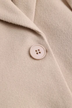 Ruched Waist Woolen V-neck Jacket