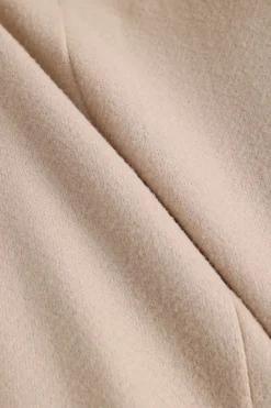 Ruched Waist Woolen V-neck Jacket