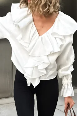 Ruffle Long-Sleeve Shirt