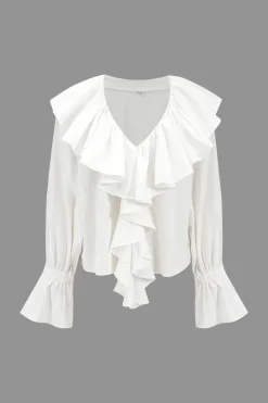 Ruffle Long-Sleeve Shirt