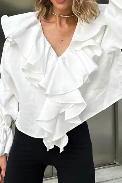 Ruffle Long-Sleeve Shirt