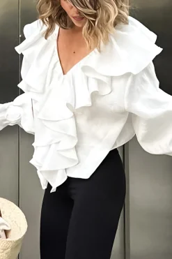 Ruffle Long-Sleeve Shirt