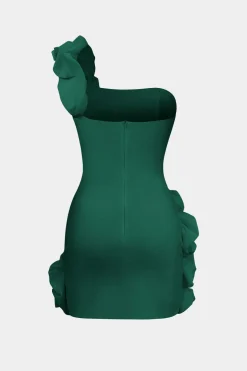 Ruffle One Shoulder Mini Dress