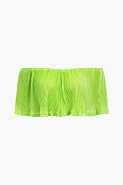 Ruffle Tube Top And Split Maxi Skirt Set