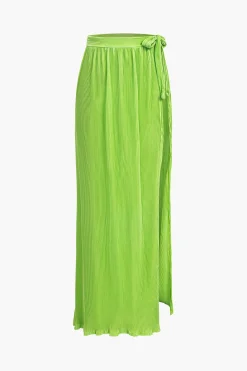 Ruffle Tube Top And Split Maxi Skirt Set