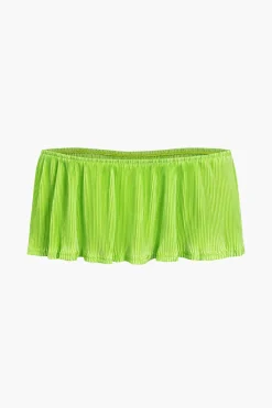 Ruffle Tube Top And Split Maxi Skirt Set