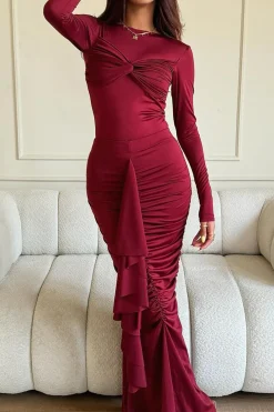 Ruffle Twist Maxi Dress