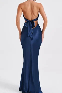 Satin Backless Sleeveless Maxi Dress