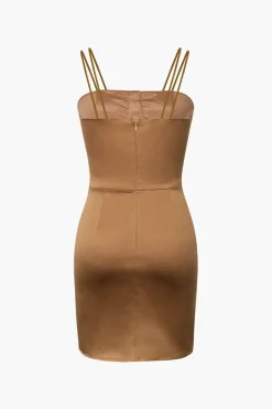 Satin Bustier Tight Waist Mini Dress