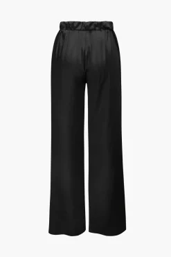 Satin Button Up Long Sleeve Shirt And Pants Set