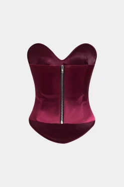 Satin Crossed Weave Tube Top