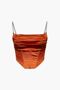 Satin Draped Corset Top